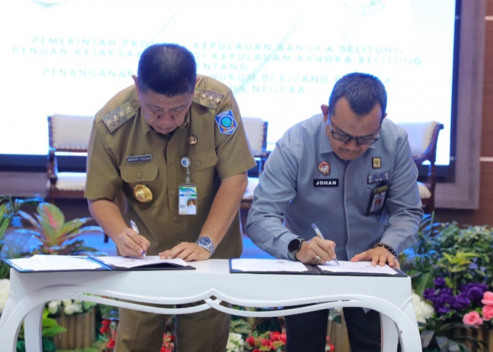 Jamin Pendampingan Hukum, Gubernur Hidayat Teken Nota Kesepakatan dengan Kajati dan Kakanwil Hukum Babel
