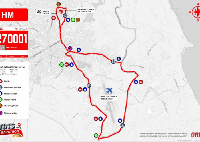 Tins Half Marathon 2025 Siap Digelar, Ini Rute Jalan yang Akan Dilalui