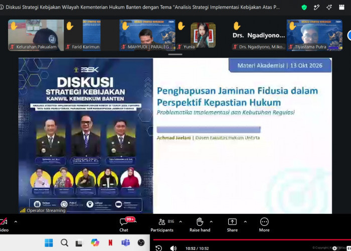 Kanwil Kemenkum Babel Ikuti Diskusi Strategi Kebijakan Penguatan Layanan Jaminan Fidusia
