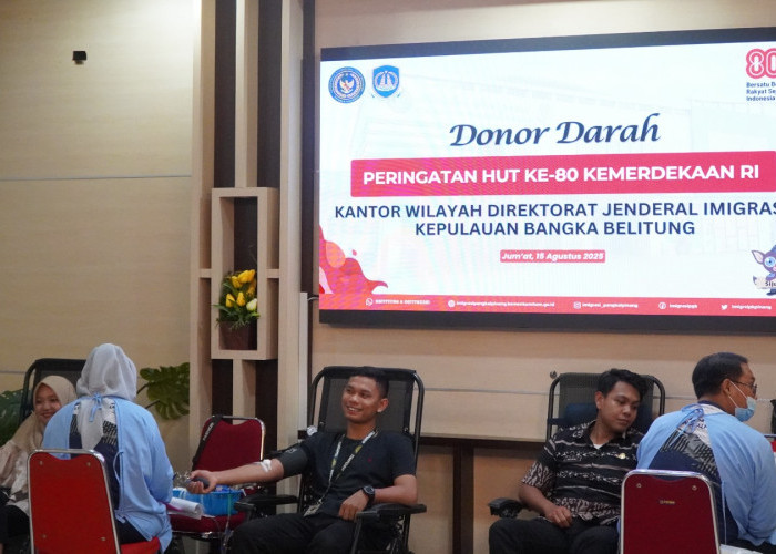 Kanwil Ditjenim Babel Gelar Donor Darah Semarakkan HUT ke-80 Kemerdekaan RI