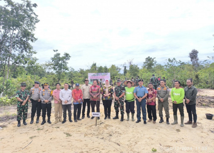 Rehabilitasi DAS di Bangka Selatan, PT TAM Kolaborasi Bersama Korem 045 Gaya Tanam Pohon Kayu Putih 