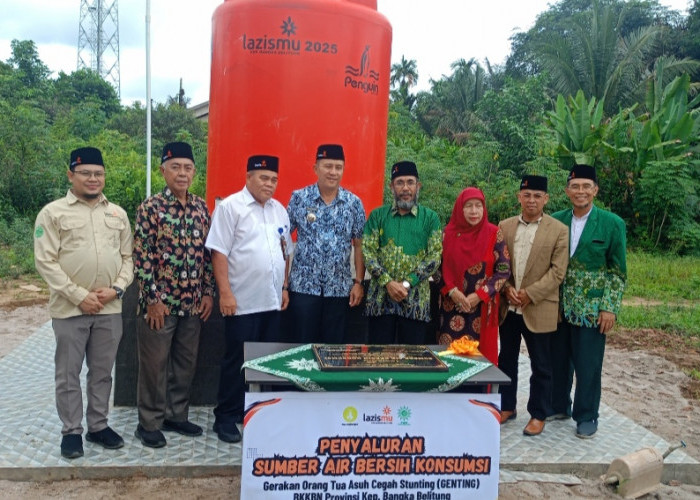 LAZISMU Babel Resmikan Sumber Air Bersih di Desa Labu untuk Perkuat Penanganan Stunting