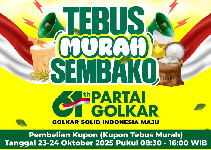 Rayakan HUT ke-61, Golkar Bangka Gelar Tebus Murah Sembako, Paket Beras, Gula, Minyak Cuma 61 Ribu