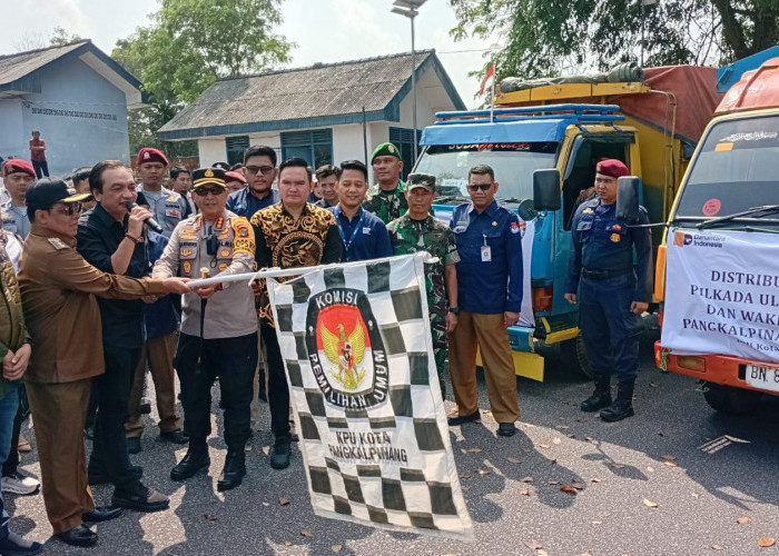 Pj. Wali Kota Unu Lepas Logistik Pilkada Pangkalpinang 