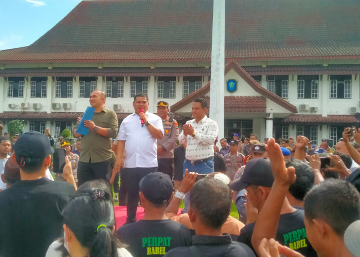 Ribuan Warga 8 Desa Tolak Perpanjangan HGU PT GML Demo Bupati Bangka, Ini 3 Tuntutannya