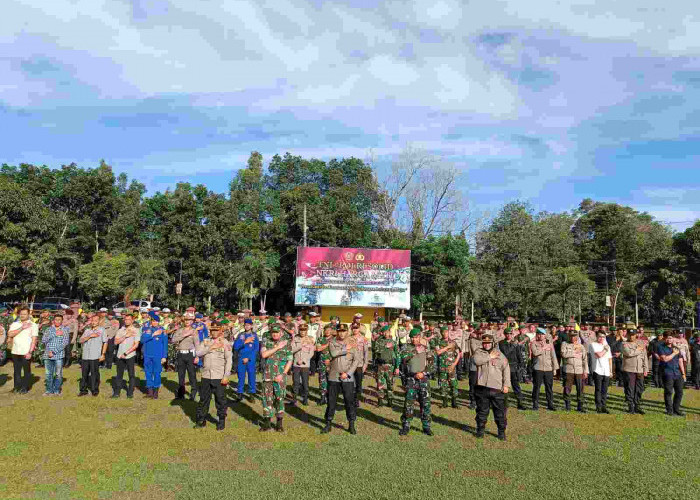Perkuat Sinergitas Polri-TNI, Polres Bateng dan Korem 045/Garuda Jaya Gelar Apel Bersama & Halal Bihalal 