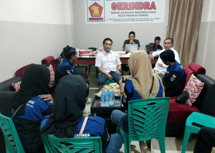 Mahasiswa Ilmu Politik UBB Belajar ke DPC Gerindra Pangkalpinang 