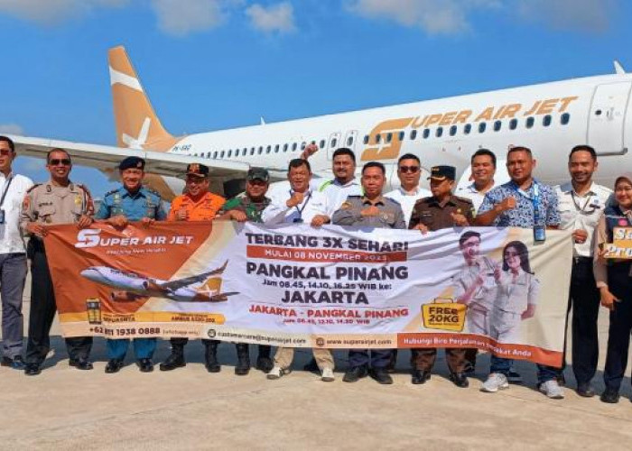 Super Air Jet Landing di Babel, Harga Tiket Pesawat Mulai Turun Segini