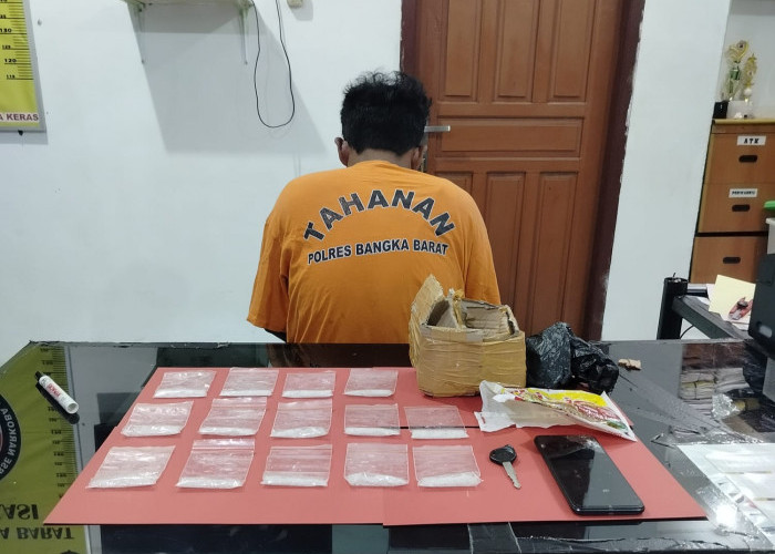Lagi Polres Bangka Barat Sikat Bandar Narkoba, Kali Ini Warga Belo Laut