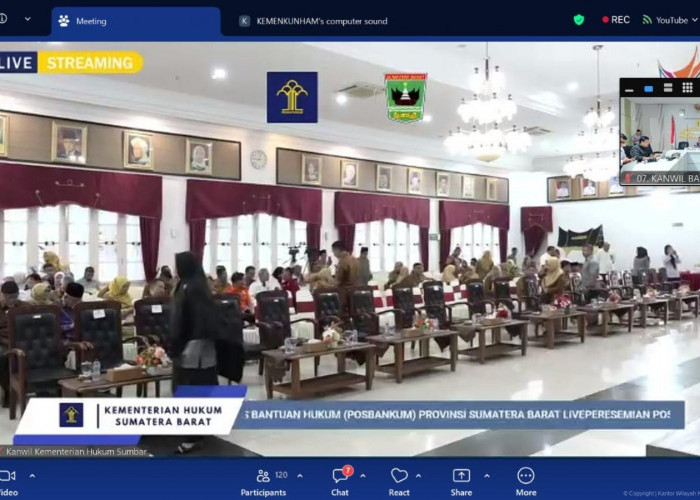 Kanwil Kemenkum Babel Ikuti Peresmian Pos Bantuan Hukum di Provinsi Sumatera Barat Secara Daring
