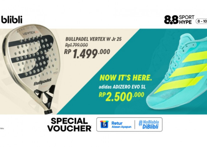 Alasan Raket Padel Bullpadel Vertex W Jr 25 Cocok untuk Pemula, Ada Promo 8.8.2025 Sport Hype dari Blibli!