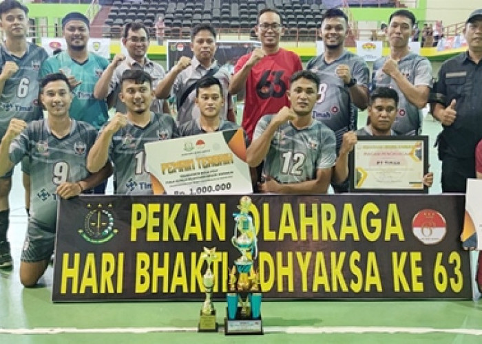 Tim Volly PT Timah Tbk Sabet Juara Satu di Turnamen Kejari Karimun Cup 2023