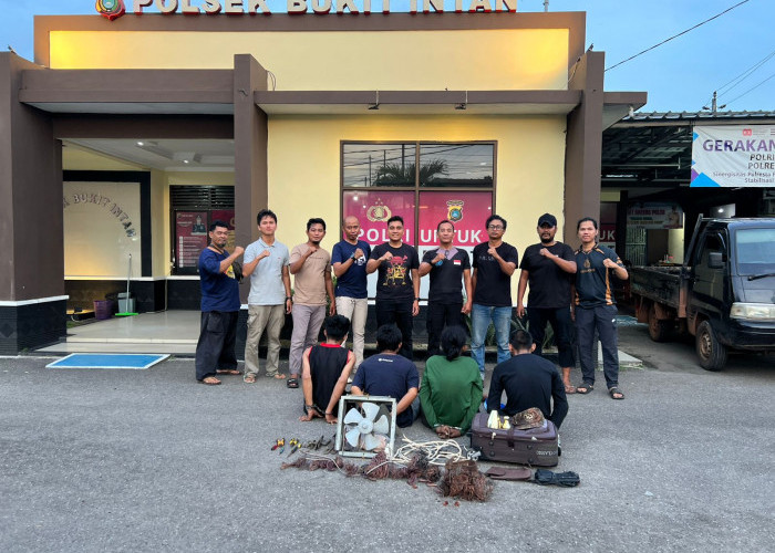 4 Pelaku Curat di Pangkalpinang Diamankan Polsek Bukit Intan, Modus Masuk Rumah Kosong dan Bongkar Kabel