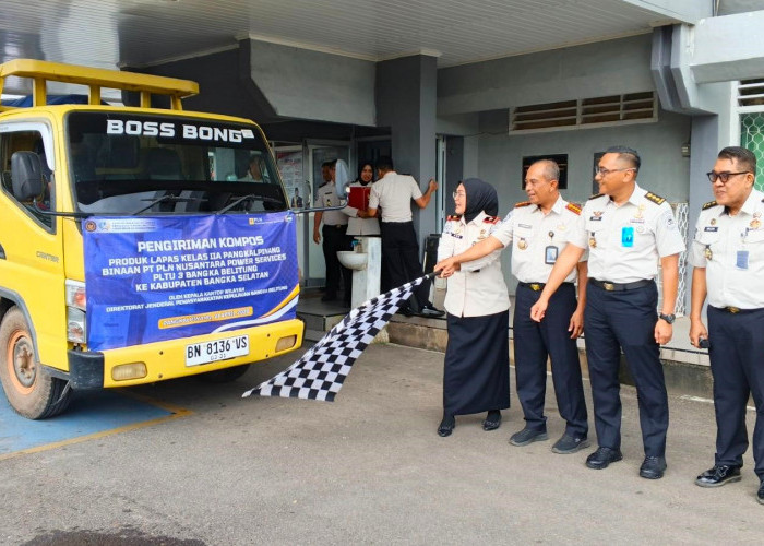 Usai Dua Kabupaten, 4 Ton Kompos Lapas Pangkalpinang Dikirim ke Bangka Selatan