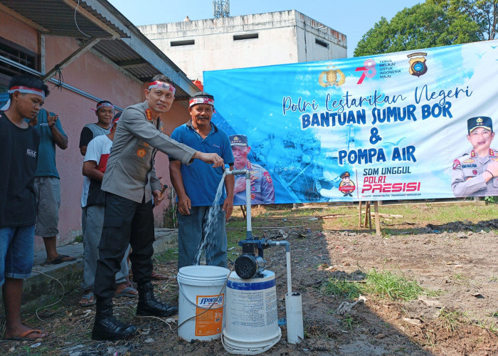 Polresta Pangkalpinang Berikan Bantuan Sumur Bor dan Pompa Air bagi Warga Bukit Merapin
