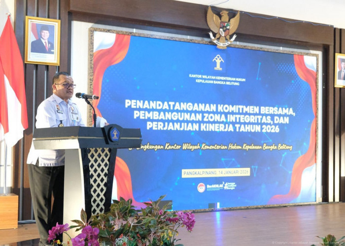 Kanwil Kemenkum Babel Gelar Penandatanganan Komitmen Bersama 2026, Kakanwil: ZI Harus Berdampak Nyata