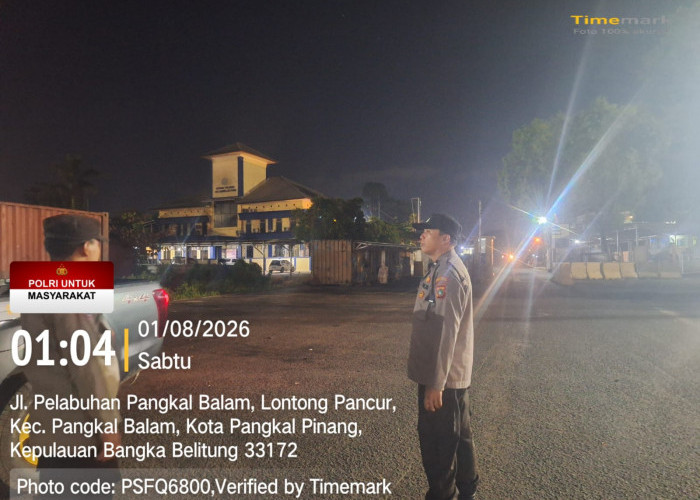 Polsekwas Pelabuhan Pangkalbalam Patroli Dini Hari, Cegah Kejahatan di Jam Rawan