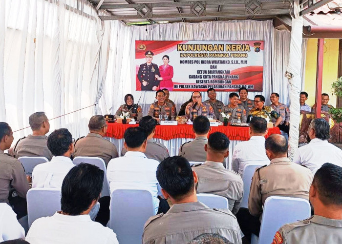 Kunker ke Polsekwas Pelabuhan Pangkalbalam, Kapolresta Pangkalpinang Ingatkan Anggota Jangan Terjerat Judol