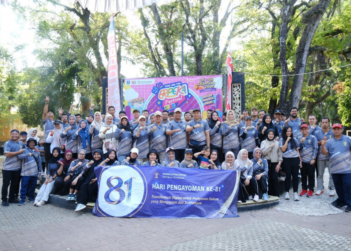 Semarak Hari Pengayoman ke-81, Kanwil Kemenkum Babel Gelar Fun Walk Perkuat Kebersamaan dan Soliditas Jajaran