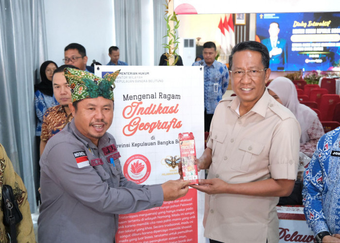 Menteri Hukum Tinjau Booth Indikasi Geografis di Kanwil Kemenkum Babel