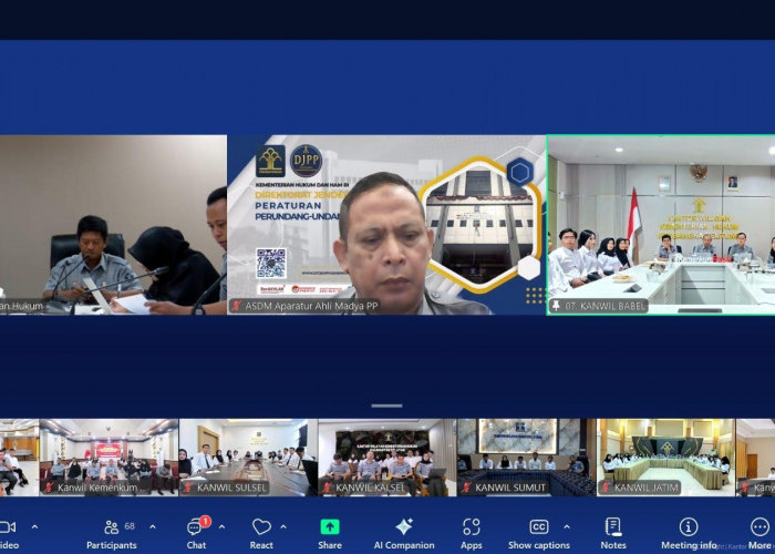 Kanwil Kemenkum Babel Ikuti Rapat Pembekalan Admin dan Mentor Program Magang Lulusan Perguruan Tinggi