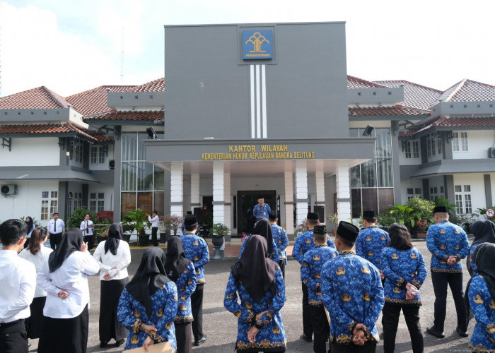 Kanwil Kemenkum Babel Gelar Apel Pagi: Penguatan Silaturahmi, Kesehatan ASN,dan Komitmen Sosialisasi KUHP Baru