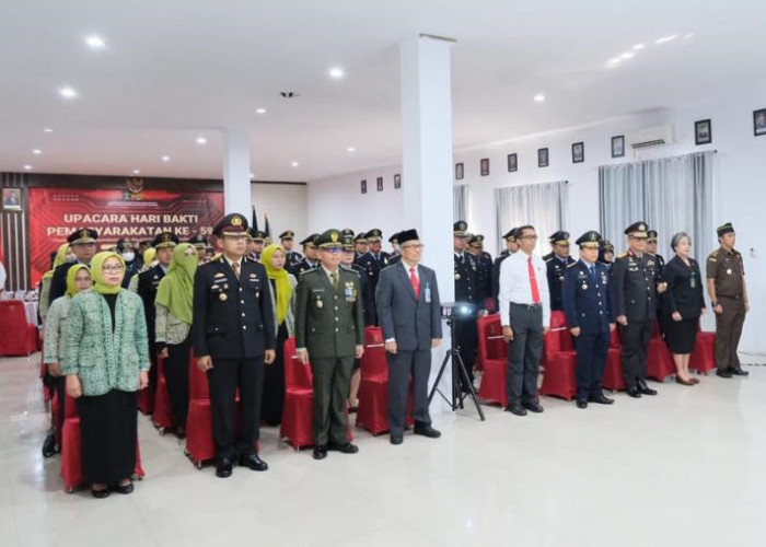 Kanwil Kemenkumham Babel Ikuti Upacara Hari Bakti Pemasyarakatan ke-59