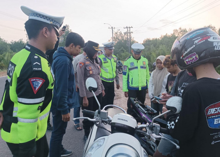 Polresta Pangkalpinang dan Polres Bangka Gagalkan Balap Liar di Jalan Lintas Timur, Ratusan Pemotor Bubar