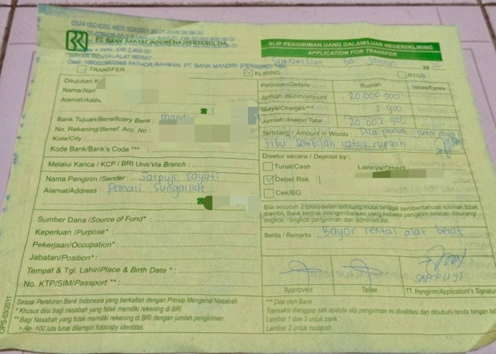 Beredar Kwitansi Pembayaran Rental Alat Berat Tambang Maut Pondi ke Oknum Polisi Fa