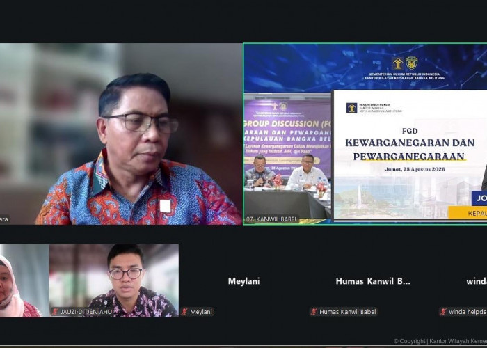Perkuat Kepastian Status Hukum Masyarakat, Kanwil Kemenkum Babel Gelar FGD Kewarganegaraan dan Pewarganegaraan