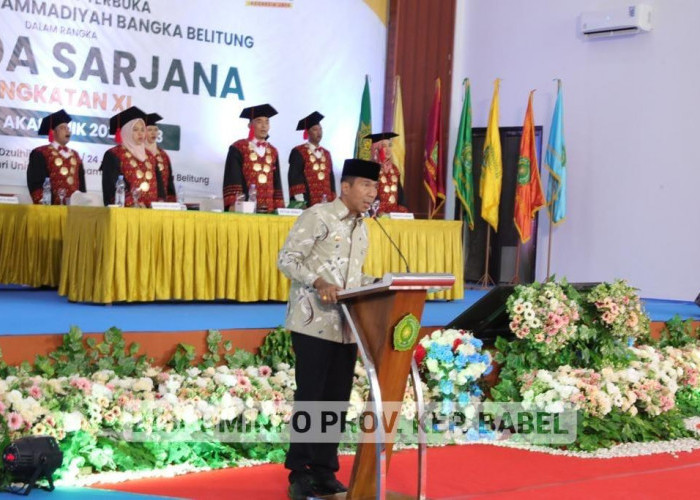 Pj Gubernur Ajak Wisudawan Unmuh Babel Jaga Integritas dan Membangun Daerah 