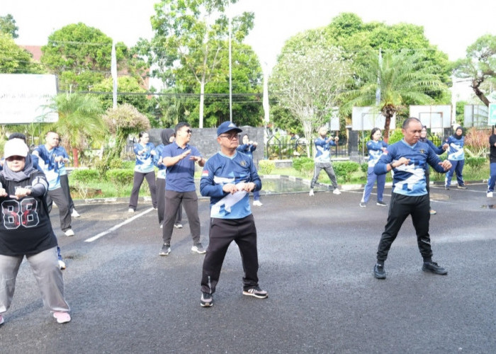 Kanwil Kemenkum Babel Gelar Senam Pagi Bersama untuk Perkuat Kebugaran dan Kebersamaan Pegawai