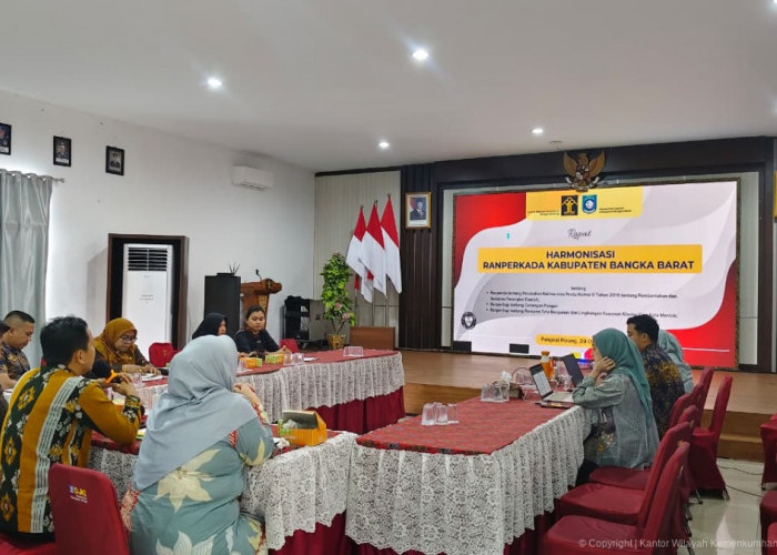 Kanwil Kemenkum Babel Harmonisasikan Tiga Rancangan Regulasi Kabupaten Bangka Barat