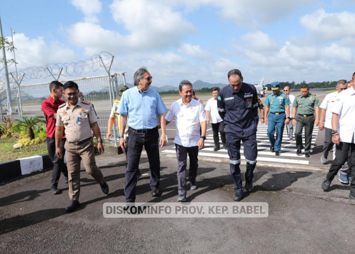 Pj Gubernur Kep Babel Sambut Kedatangan Menteri KKP di Pulau Bangka 
