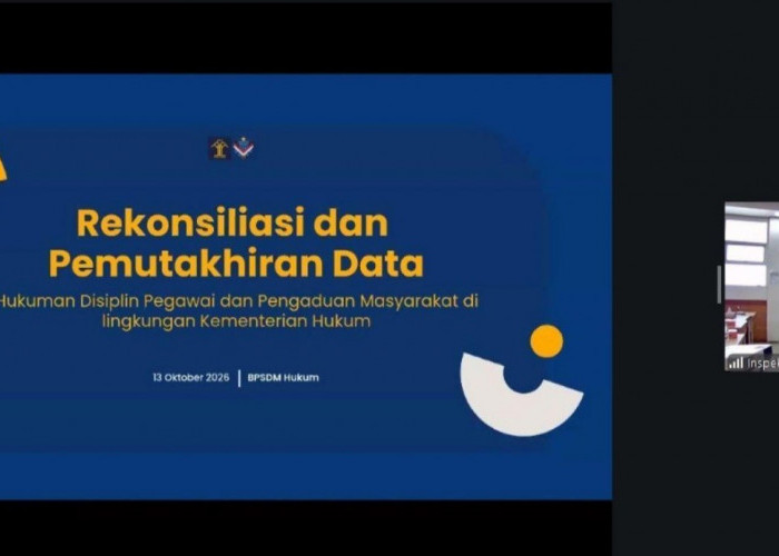 Kanwil Kemenkum Babel Ikuti Rekonsiliasi Data Hukuman Disiplin dan Pengaduan Masyarakat