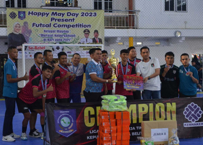 Tim Futsal PT Timah Tbk Raih Juara II Dalam Liga Pekerja yang Diselenggarakan Dinas Tenaga Kerja Babel