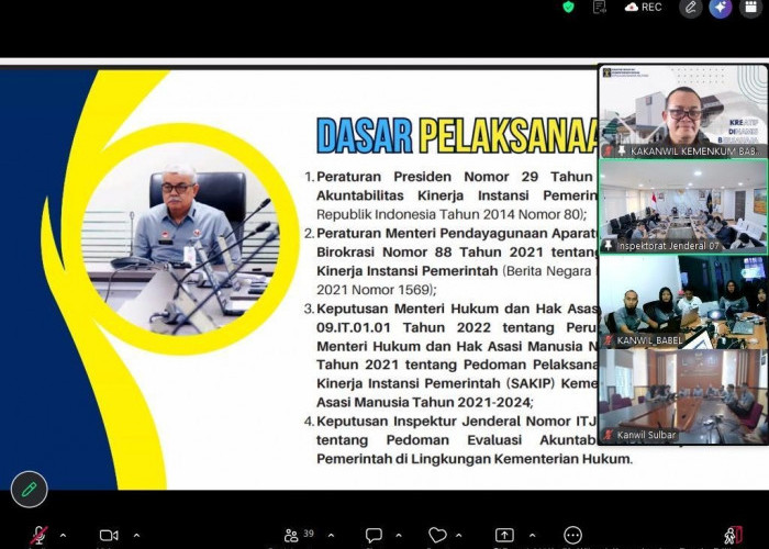 Perkuat Akuntabilitas Kinerja, Kanwil Kemenkum Babel Ikuti Entry Meeting Evaluasi AKIP 2026