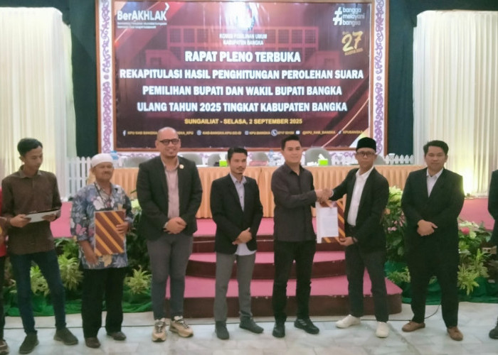 Raih 48.806 Suara, Fery-Syahbudin Ditetapkan Pemenang Pilkada Ulang Bangka 2025, Andi-Budiono ke MK 