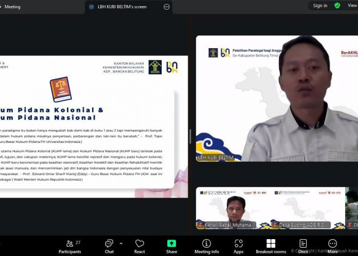 Pelatihan Paralegal Bagi Anggota Posbakum Desa se-Kabupaten Belitung Timur 