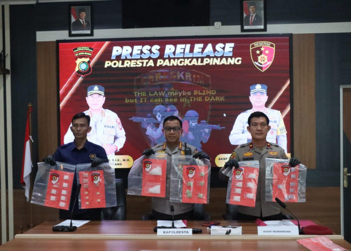 Polresta Pangkalpinang Tangkap Tiga Pengedar Narkoba dalam Sehari, Ratusan Gram Sabu dan Ekstasi Disita