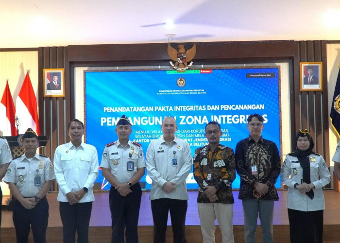 Kantor Imigrasi Kelas I TPI Pangkalpinang Ikuti Penandatanganan Pakta Integritas 