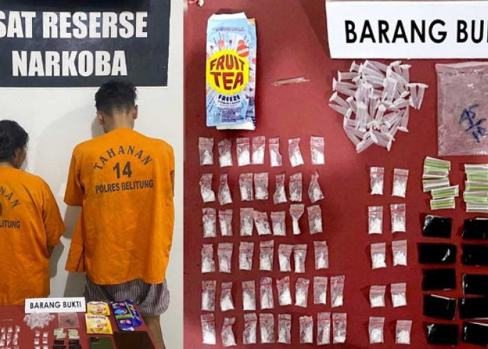 Polres Belitung Tangkap 2 Tersangka Pengedar Sabu, Pengendali Jaringan Diburu