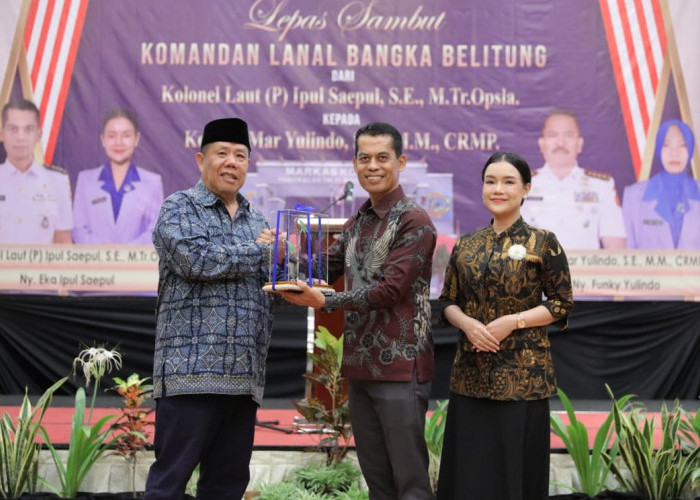 Pisah Sambut Komandan Lanal Bangka Belitung, Gubernur Hidayat Arsani Ajak Perkuat Sinergi