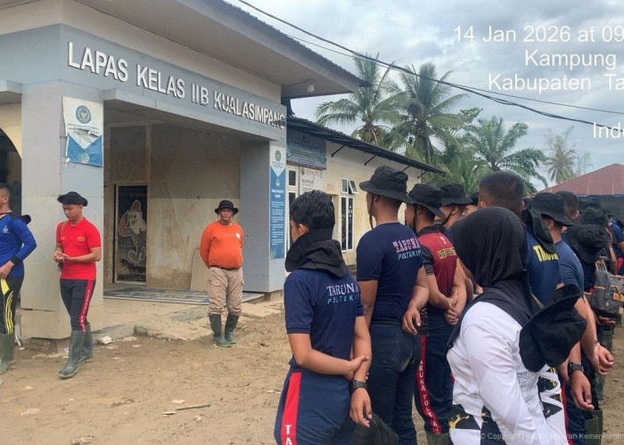 Taruna Poltekpin Fokus Bersihkan Lapas, Rumah Dinas, dan Sekolah di Aceh