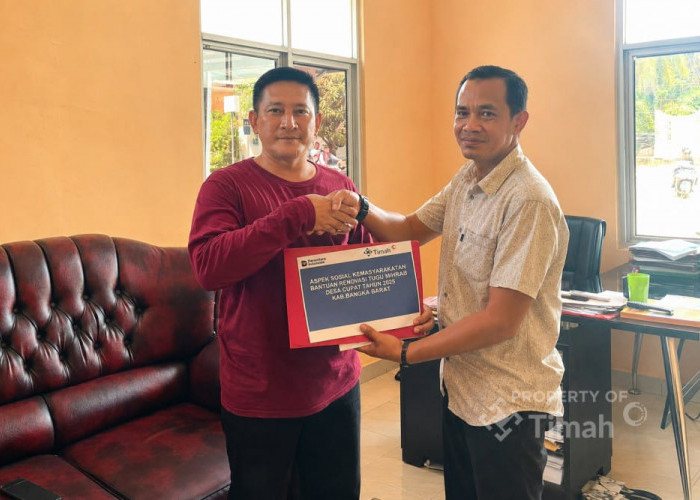 Tugu Mihrab Jadi Ikon Desa Cupat, PT TIMAH Dukung Pengembangan Sarana Publik