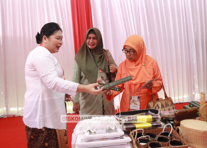 Semarakkan Expo HUT ke-43 Dekranas di Sumut, Maya Suganda Kenalkan Ragam Kriya Babel ke Pengunjung