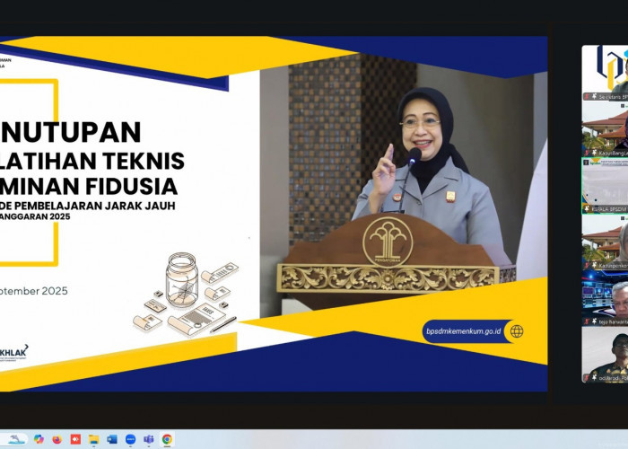 Penutupan Pelatihan Jaminan Fidusia, Kanwil Kemenkum Babel Lulus 100%