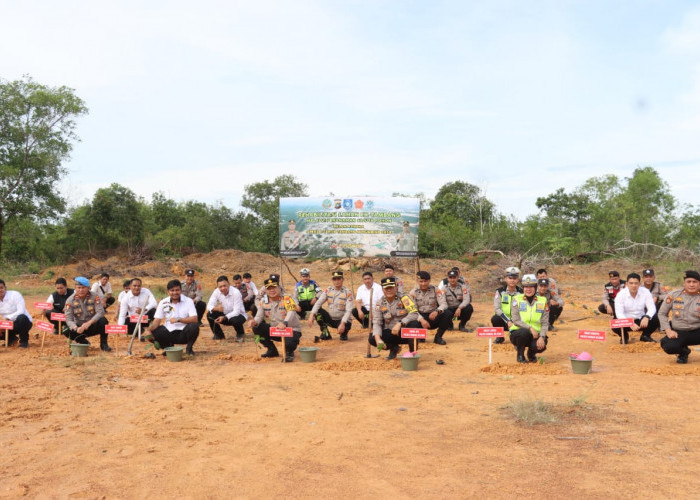 Polres Basel Tanam 4 Jenis Pohon di Lahan Eks Tambang 