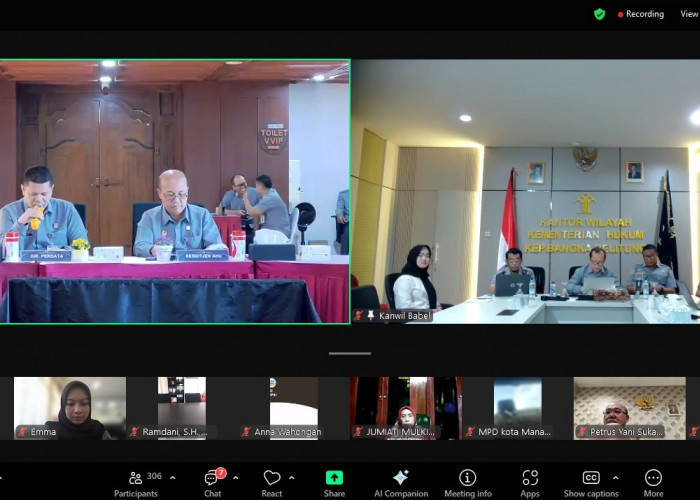 Kanwil Kemenkum Babel Ikuti Rakor Optimalisasi Layanan Pendaftaran Jaminan Fidusia