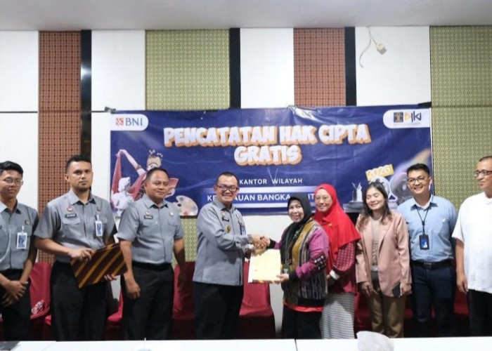 Kanwil Kemenkum Babel dan BNI Fasilitasi 25 Pencatatan Hak Cipta Gratis, Dorong Pelindungan Karya Kreatif